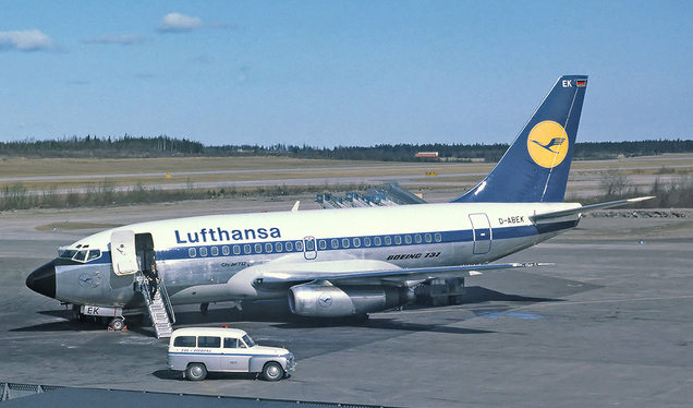 A Lufthansa Boeing 737-130 at Stockholm-Arlanda Airport in 1968 (Lars Söderström)